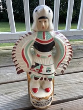 Vintage 1971 Ezra Brooks Kachina Native American Whiskey Decanter Bottles 24K picture