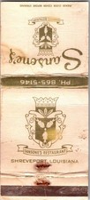 Sansone's Restaurant Shreveport LA Vintage Matchbook Cover TMM12-10 picture