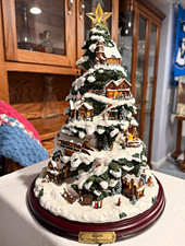 Terry Redlin Village Christmas Illuminated Tabletop Christmas Tree Display picture