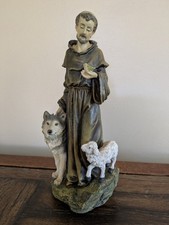 Saint Francis Devotional Statue With Wolf and Lamb, Roman, Inc 2004 picture