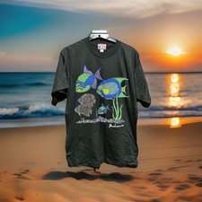 Tropic Traders Bahamas Souvenir Shirt XL Neon Puffy Paint Single Stitch Vtg 90’s picture