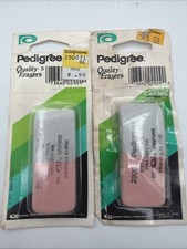 1977 Pedigree Empire ERASER #2909 Pink Gray Pencil Ink Pens Erasers Lot of 2 VTG picture