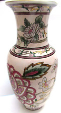 Pink-Mauve Floral with Gold Foil Inlay Chinese Porcelain Vase  picture