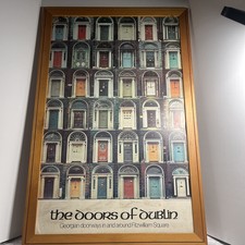 Vintage The Doors of Dublin Linen Tea Towel. Made in Ireland. Fingal. 25x38”Fram picture