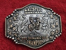 RODEO☆X~TREME☆2003☆Team Roping CHAMPION TROPHY BUCKLE☆Kalispell Montana☆428 picture