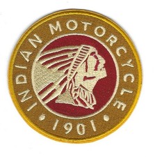 Indian Motorcycles 1901 Iron On Patch Indian Head Design 3.25