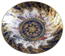 Great Antique 19thC English Porcelain Bird Scene Saucer Scenic Porzellan England picture