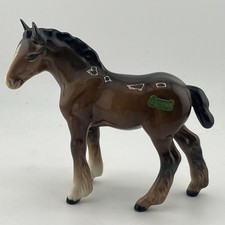 Beswick England Shire Foal Brown Glossy Baby Horse Figurine picture