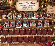 Bradford Editions 1996 Twas The Night Before Christmas Mice Mouse Ornament Set picture