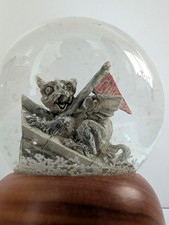 Vintage University of Chicago Snow Globe with Gargoyle carrying UC Banner, EUC picture