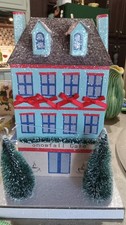 Merry Moments LED Putz Lighted Snowfall Cafe Holiday Village Christmas Aldi picture