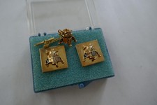 Vintage Balfour Cufflinks Apollo 11 Lunar Lander LEM w/ Tie Tack picture
