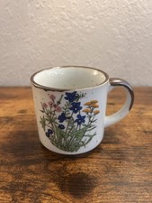 Vintage 70's Otagiri-Style Stoneware Floral Mug picture
