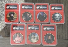 Lot Of 7 Harry Potter Gold Plated Commemorative Coin In Slab picture