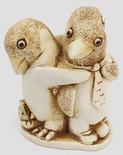 Vintage 1990s Harmony Kingdom Penguin Trinket Box With Original Sticker picture