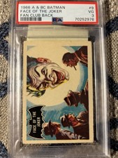 1966 topps batman #9 face of the joker PSA 3 Rare Fan Club Variant A&BC picture