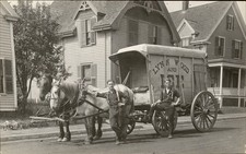 Lynn Mass MA Horse-drawn ice wagon c1900s-10s Real Photo Vintage Postcard bhn picture