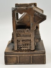 GOSS Printing Press Cast Metal Desk Model Paperweight Rockwell Provenance picture