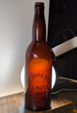 Rare Guenther Bros. LaPorte La Porte IN IND INDIANA Quart Amber Beer Bottle picture