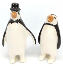 Vintage 1970s Hagen Renaker Emperor Penguin Figurine Set Of 2 Made In USA picture