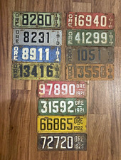 Antique Oregon License Plates, 12 in Sequence 1912-1923 Assorted Plate Numbers picture