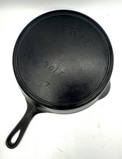Pre-Griswold Erie No. 7 Cast Iron Skillet Fully Restored Great Condition Flat picture