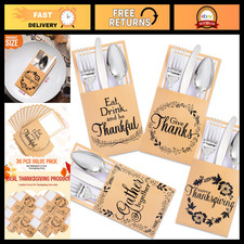 36 PCS Thanksgiving Turkey Cutlery Holders - Gold Foil Utensil Holders for Fall picture
