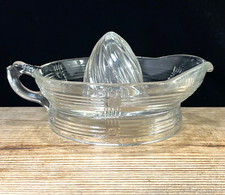 Vintage Clear Glass Reamer Juicer Crisscross Hazel Atlas picture
