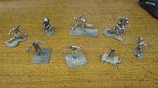 LOT OF 8 MARKED PEWTER SPORTS THEME FIGURES APPR HEIGHT 2