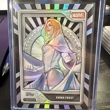 2026 Topps Chrome Marvel Mint Emma Frost Black Refractor 1/10 First Off Print picture