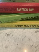 Wonderful Worlds of Walt Disney 1965 Golden Press Lot Of 3 Vintage Fantasyland picture