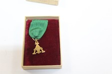 Vintage Boy Scouts Training Award Medal Emblem, Green Ribbon, Original Box picture
