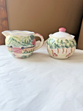 Michal Sparks Sugar and creamer ceramic hand-painted picture