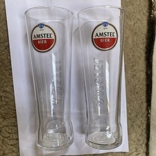 AMSTEL PINT GLASSES x 2 BRAND NEW picture