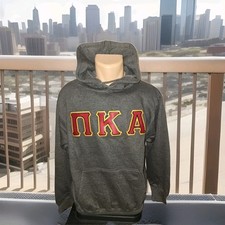 New Pi Kappa Alpha Fraternity Greek Hooded Sweatshirt Sewn On Greek Letters Med picture
