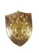Vintage French Repoussé Copper Heraldic Shield Coat of Arms Wall Plaque picture