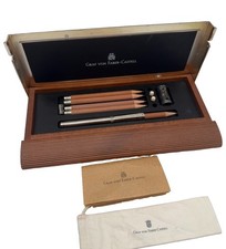 Graf Von Faber-Castell Perfect Pencil Desk Set Platinum Extender Alder Wood Case picture