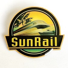 VTG Sunrail Central Florida Rail Service Train Lapel Pin Pinback RETRO LOOK picture