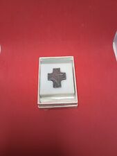Vintage Marble Cross & Flame Church Religious Paperweight MADE IN ITALY RARE picture