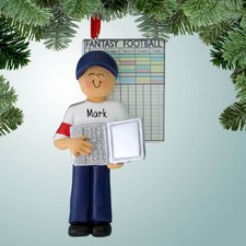 Personalized Fantasy Football - Male Christmas Ornament picture