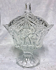 J.G. Durand Vincennes 24% Lead Crystal Covered Pedestal Compote Candy Dish Bowl picture