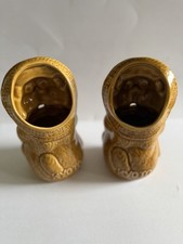 Vintage Japanese Tanuki Sake Bottles Pair Ceramic Raccoon Dog Made in Japan 7” picture