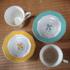 NINA RICCI Sango Maison Yellow Peppermint Green Cup Saucer 2 Piece Set Used picture