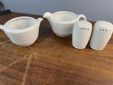 Frankoma Plainsman Desert Sand Glaze Salt Pepper Cream Sugar Set picture