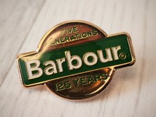 NEW BARBOUR Green Five Generatons 125 Years Bar Lapel Classic Pin Badge Enamel picture