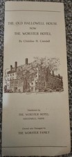 Vintage The Old Hallowell House Worster Hotel Brochure Hallowell Maine picture