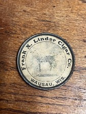 RARE Vintage 1910s Frank X. Linder Cigar Co Wausau Wis Pocket Mirror Advertising picture