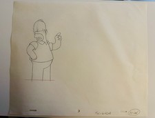 Original Homer Simpson Animation Drawing Production Art FOX Simpsons picture