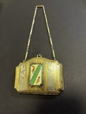 VINTAGE / ANTIQUE - WRISTLET COMPACT with GUILLOCHE - ART DECO picture