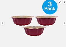 GoodCook Everyday Nonstick Fluted Cake Pan Red 10.5 Cup 3 Pack Bundle picture